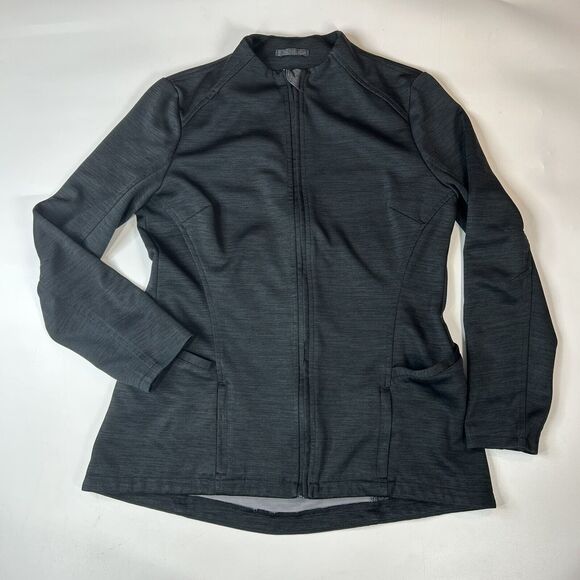 MEDELITA Ionic Nurse Scrub Jacket Womens Small S Polyester Full Zip Dark Gray - Picture 1 of 11